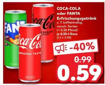 Kaufland COCA-COLA oder FANTA Erfrischungsgetränk Angebot
