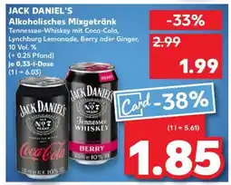 Kaufland JACK DANIEL'S Alkoholisches Mixgetränk Angebot