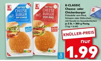 Kaufland K-CLASSIC Cheese- oder Chickenburger Angebot