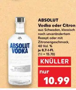 Kaufland ABSOLUT Vodka oder Citron Angebot