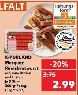 Kaufland K-PURLAND Merguez Rindsbratwurst Angebot