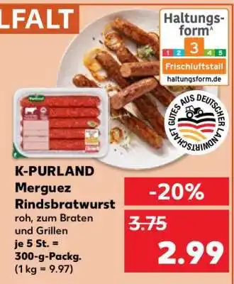 Kaufland K-PURLAND Merguez Rindsbratwurst Angebot