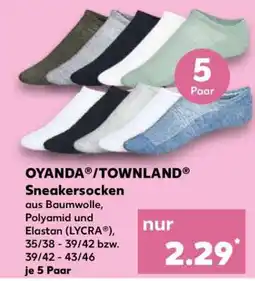 Kaufland OYANDA /TOWNLAND Sneakersocken Angebot