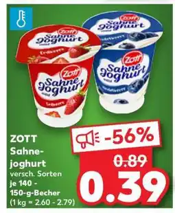 Kaufland ZOTT Sahnejoghurt Angebot