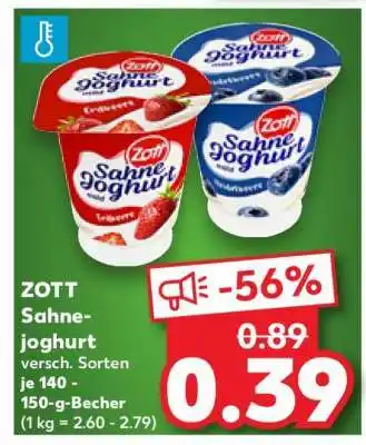 Kaufland ZOTT Sahnejoghurt Angebot