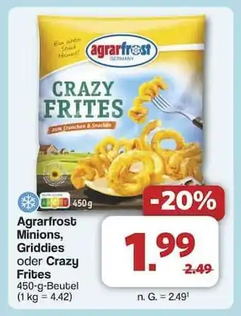 Famila Nord Ost Agrarfrost Minions, Griddies oder Crazy Frites Angebot