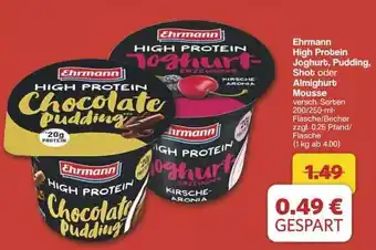 Famila Nord Ost Ehrmann High Protein Joghurt, Pudding, Shot oder Almighurt Mousse Angebot