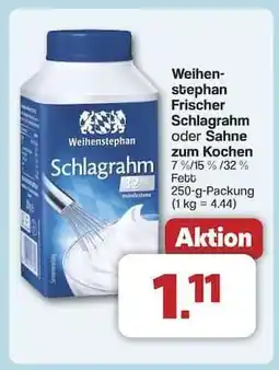 Famila Nord Ost Weihenstephan Frischer Schlagrahm oder Sahne zum Kochen Angebot