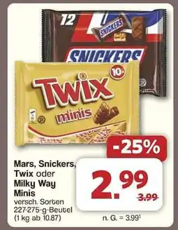 Famila Nord Ost Mars, Snickers, Twix oder Milky Way Minis Angebot