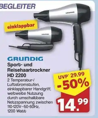 Famila Nord Ost Grundig Sport- und Reisehaartrockner HD 2200 Angebot