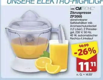 Famila Nord Ost Clatronic Zitruspresse ZP3066 Angebot