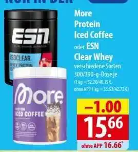Famila Nord Ost More Protein Iced Coffee oder ESN Clear Whey Angebot