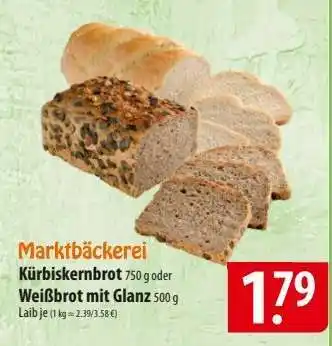 Famila Nord Ost Marktbäckerei Kürbiskernbrot oder Weißbrot mit Glanz Angebot