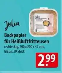 Famila Nord Ost Julia Backpapier für Heißluftfritteusen Angebot