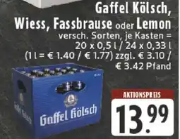 Edeka Gaffel Kölsch, Wiess, Fassbrause oder Lemon Angebot