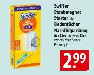 Famila Nord Ost Swiffer Staubmagnet Starter oder Bodentücher Nachfüllpackung Angebot