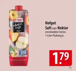 Famila Nord Ost Hofgut Saft oder Nektar Angebot