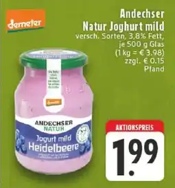 Edeka Andechser Natur Joghurt mild Angebot