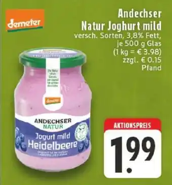 Edeka Andechser Natur Joghurt mild Angebot