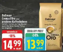 Edeka Dallmayr Crema d'Oro oder prodomo Kaffeebohnen Angebot