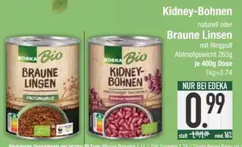 Edeka Kidney-Bohnen oder Braune Linsen Angebot