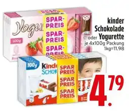 Edeka KINDER Schokolade oder YOGURETTE Angebot
