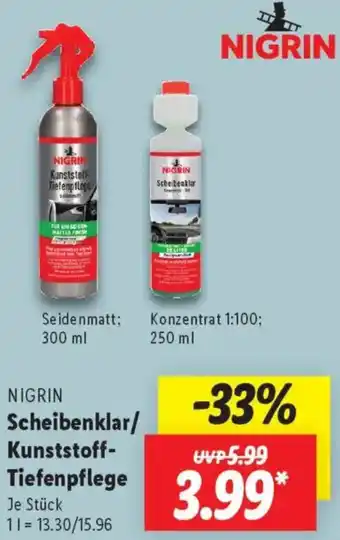 Lidl NIGRIN Scheibenklar/ Kunststoff Tiefenpflege Angebot