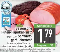 Edeka Bayerische Puten-Paprikabrust oder Schwarzgeräuchertes Angebot