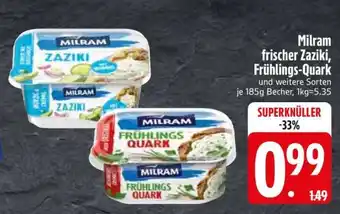 Edeka Milram frischer Zaziki, Frühlings-Quark Angebot