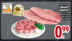 Edeka Strohschwein Gulasch oder Schnitzel Angebot