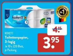 Aldi Süd KOKETT Toilettenpapier, 3-lagig Angebot