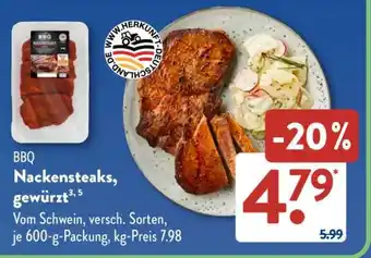 Aldi Süd BBQ Nackensteaks, gewürzt Angebot