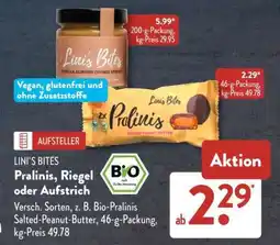 Aldi Süd Lini's Bites Pralinis, Riegel oder Aufstrich Angebot