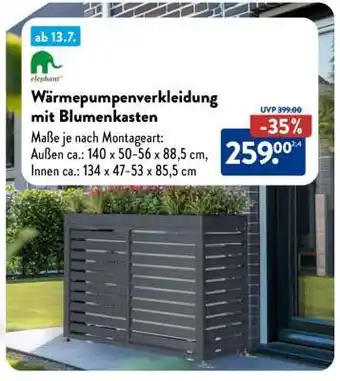 Aldi Süd Wärmepumpenverkleidung mit Blumenkasten Angebot