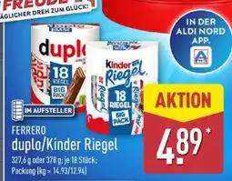 Aldi Nord Duplo / Kinder Riegel Angebot