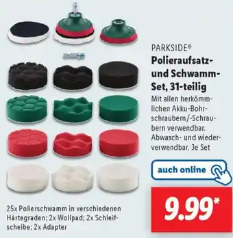 Lidl PARKSIDE Polieraufsatz- und Schwamm Set, 31-teilig Angebot