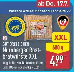 Aldi Nord GUT DREI EICHEN Nürnberger Rostbratwürste XXL Angebot