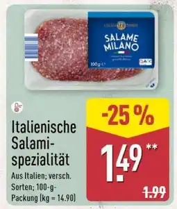 Aldi Nord Italienische Salami-spezialität Angebot