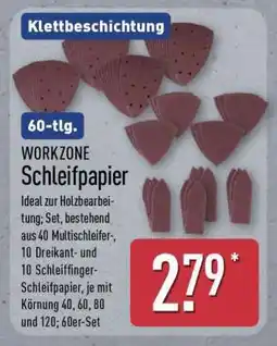 Aldi Nord WORKZONE Schleifpapier Angebot