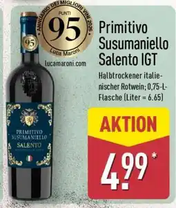 Aldi Nord Primitivo Susumaniello Salento IGT Angebot