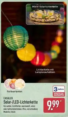 Aldi Nord CASALUX Solar- LED-Lichterkette Angebot
