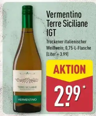Aldi Nord Vermentino Terre Siciliane IGT Angebot