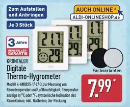 Aldi Nord KRONTALER Digitale Thermo-Hygrometer Angebot