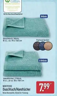 Aldi Nord NOVITESSE Duschtuch/Handtücher Angebot