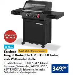 Aldi Nord Gasgrill Boston Black Pro 3 SIKR Turbo, inkl. Wetterschutzhülle Angebot