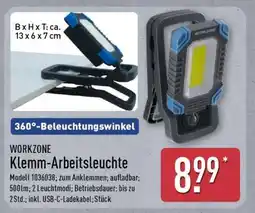Aldi Nord WORKZONE Klemm-Arbeitsleuchte Angebot