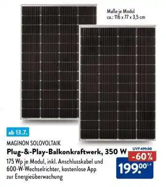 Aldi Nord Plug-&-Play-Balkonkraftwerk, 350 W Angebot