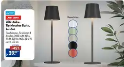 Aldi Nord LED-Akku-Tischleuchte Buria, 2er-Set Angebot