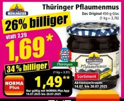 Norma Thüringer Pflaumenmus Angebot