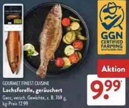 Aldi Süd GOURMET FINEST CUISINE Lachsforelle, geräuchert Angebot